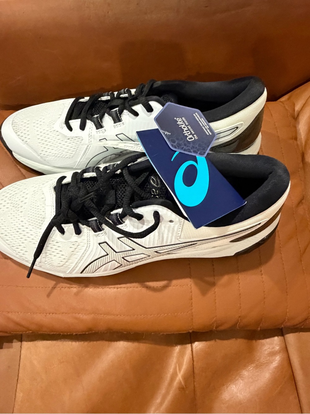 Asics White and Black Athletic Running Shoes